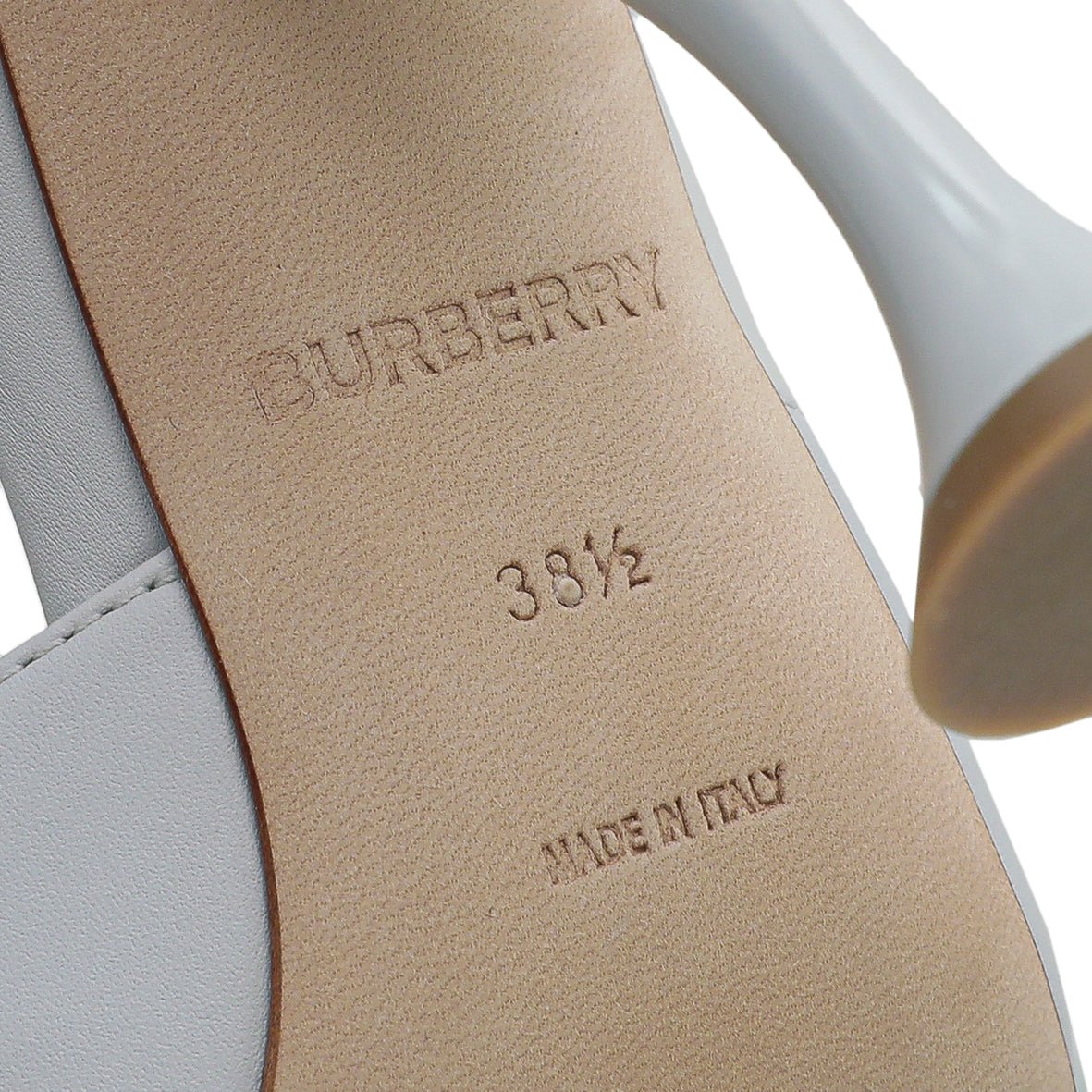 Burberry Pebble Grey Wellton T Strap Ankle Tie Pump 38.5