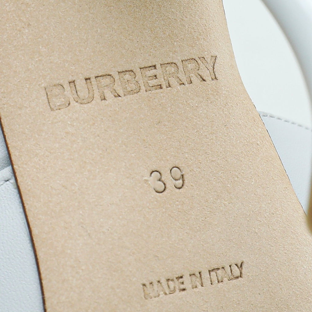 Burberry Pebbled Grey Wellton T Strap Ankle Tie Pump 39