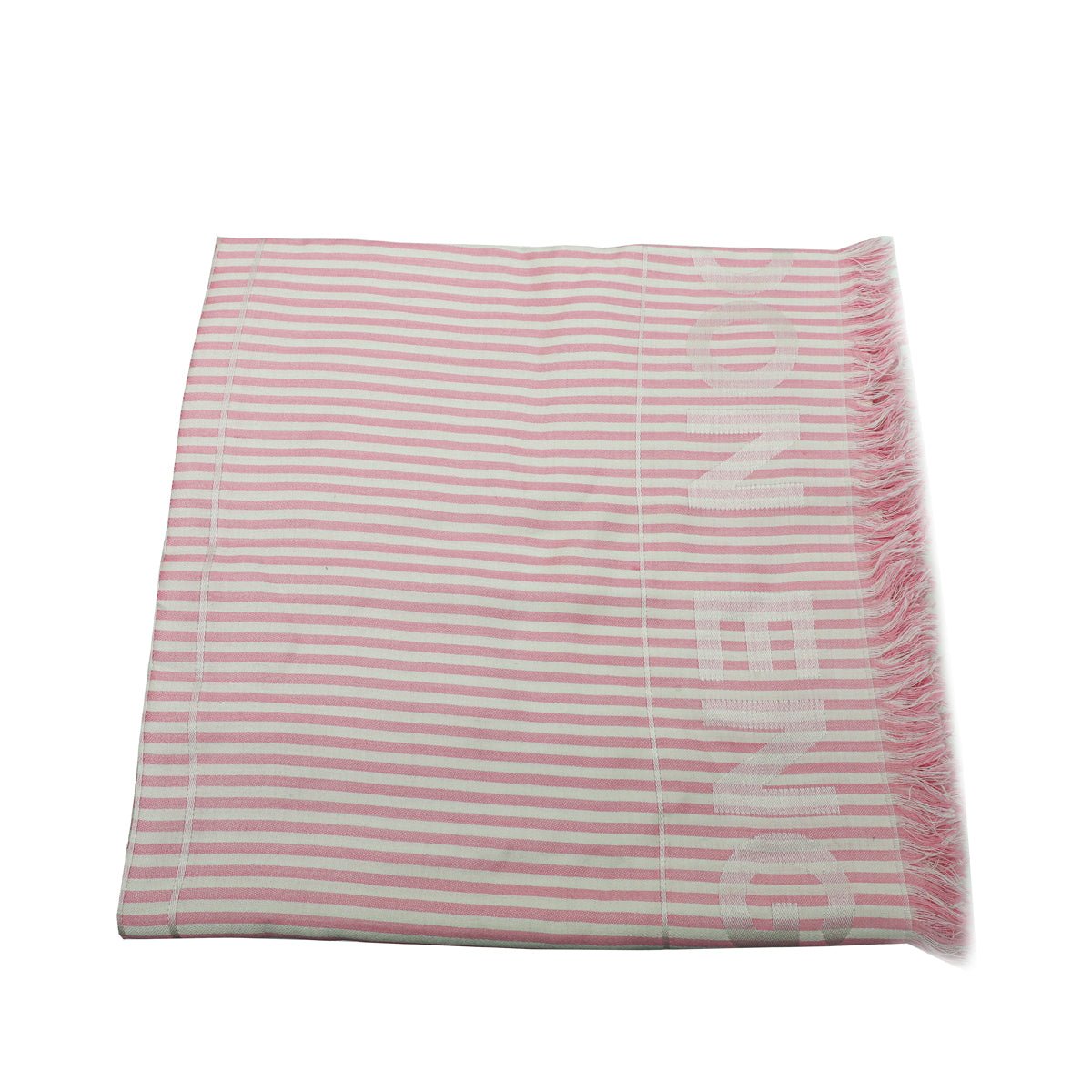 Burberry Peony Pink Logo Print Stripe Scarf
