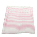 Burberry Peony Pink Logo Print Stripe Scarf