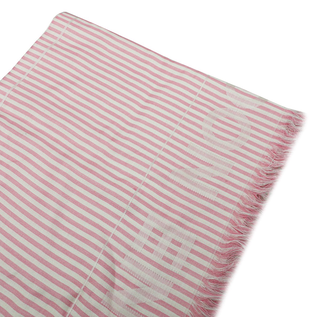 Burberry Peony Pink Logo Print Stripe Scarf