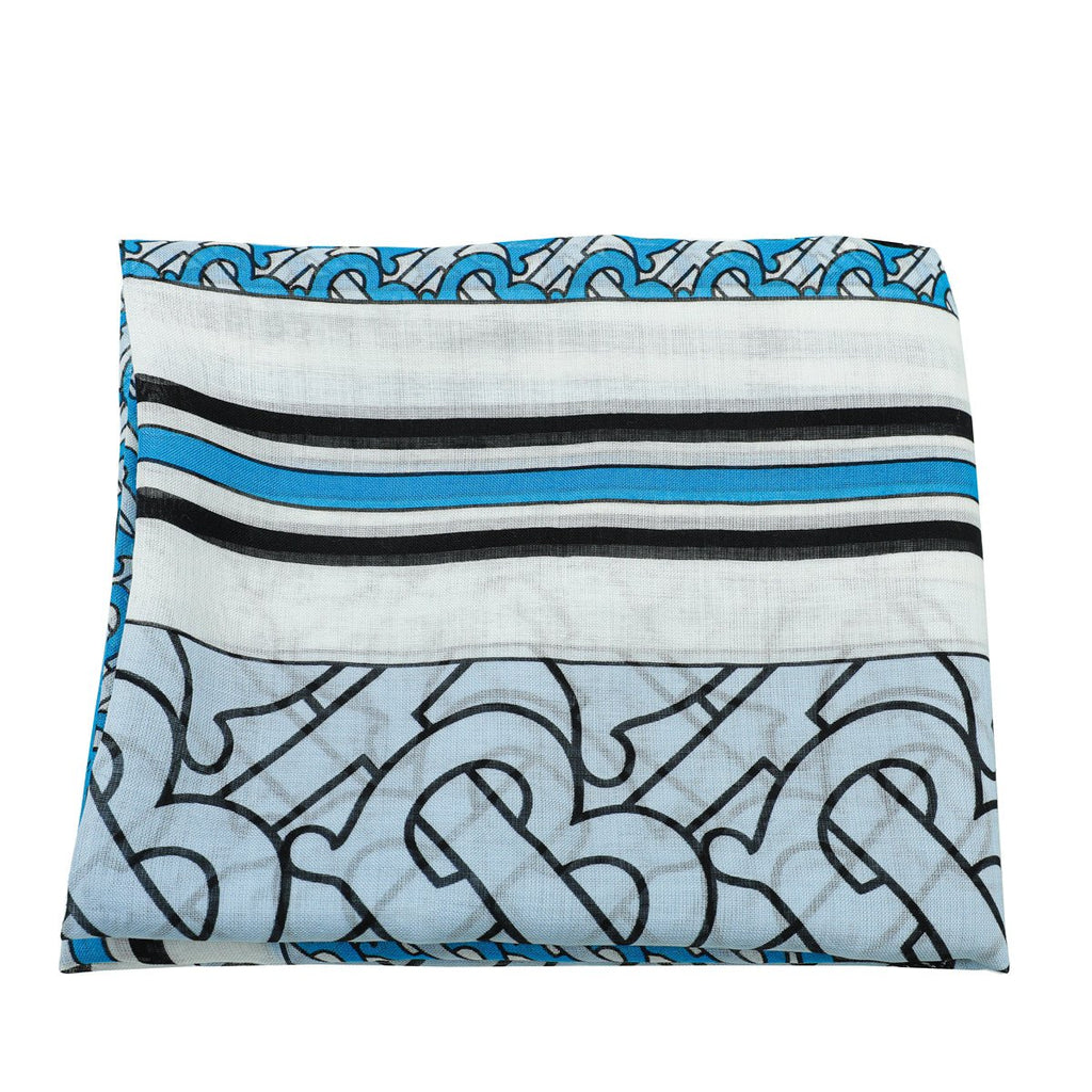 Burberry Petrol Blue Monogram Circle Gauze Scarf
