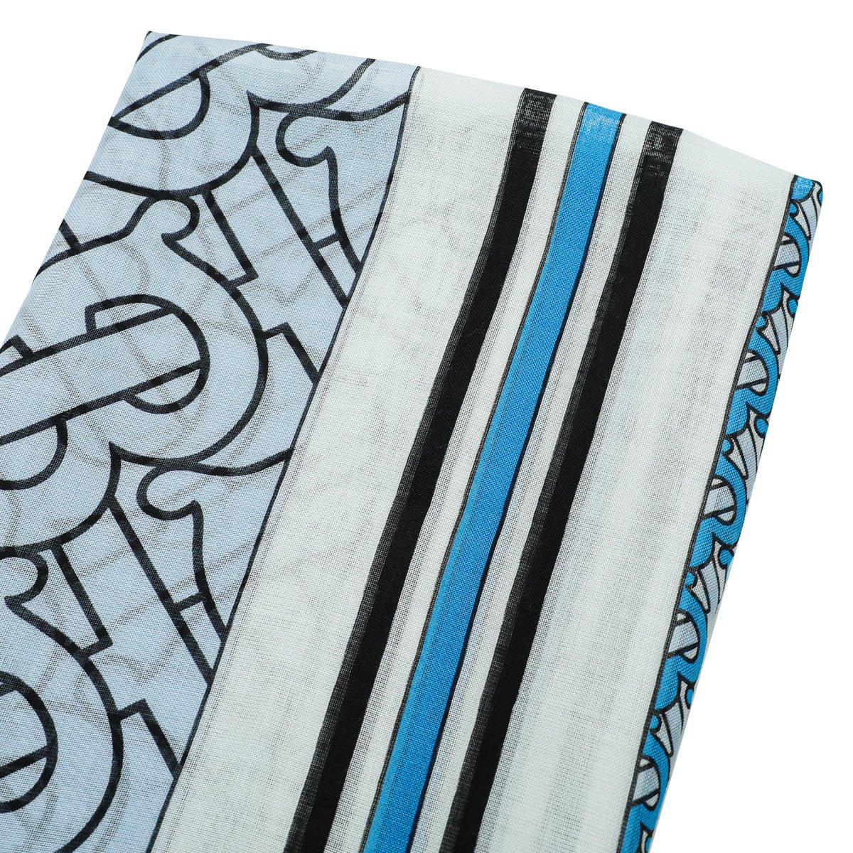 Burberry Petrol Blue Monogram Circle Gauze Scarf