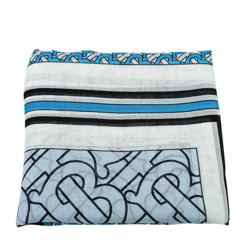 Burberry Petrol Blue Monogram Circle Gauze Scarf