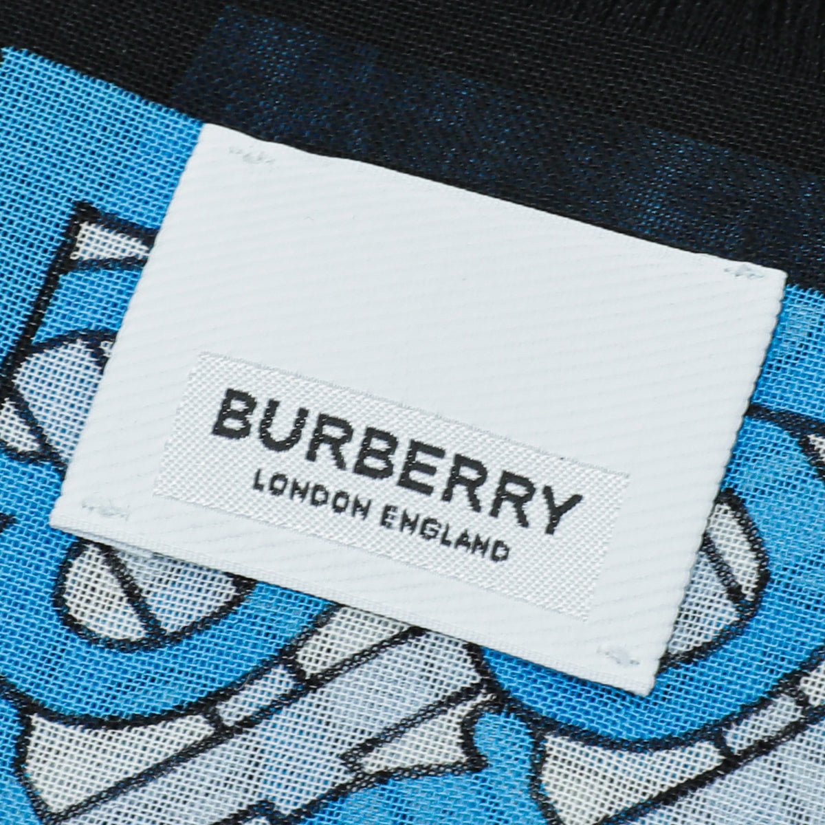 Burberry Petrol Blue Monogram Circle Gauze Scarf