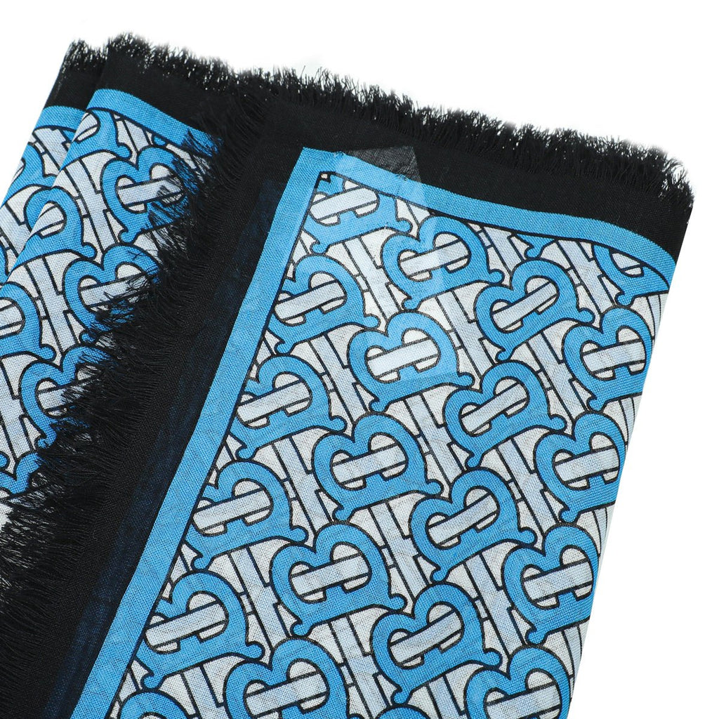 Burberry Petrol Blue Monogram Circle Gauze Scarf