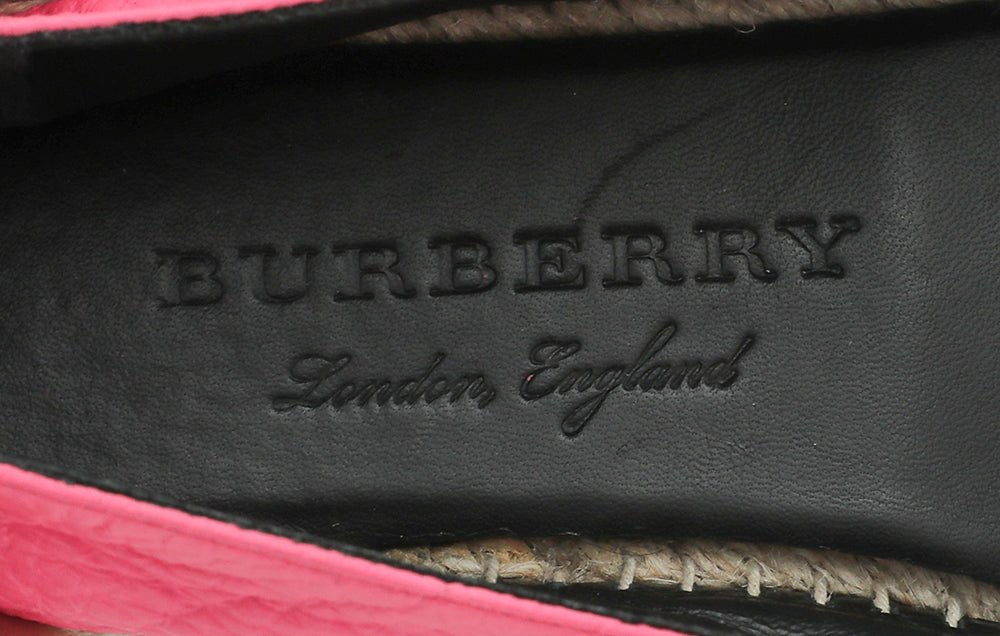 Burberry Pink Hodgeson Logo Espadrille 36