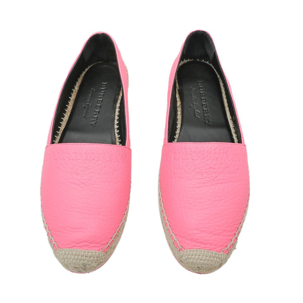 Burberry Pink Hodgeson Logo Espadrille 36