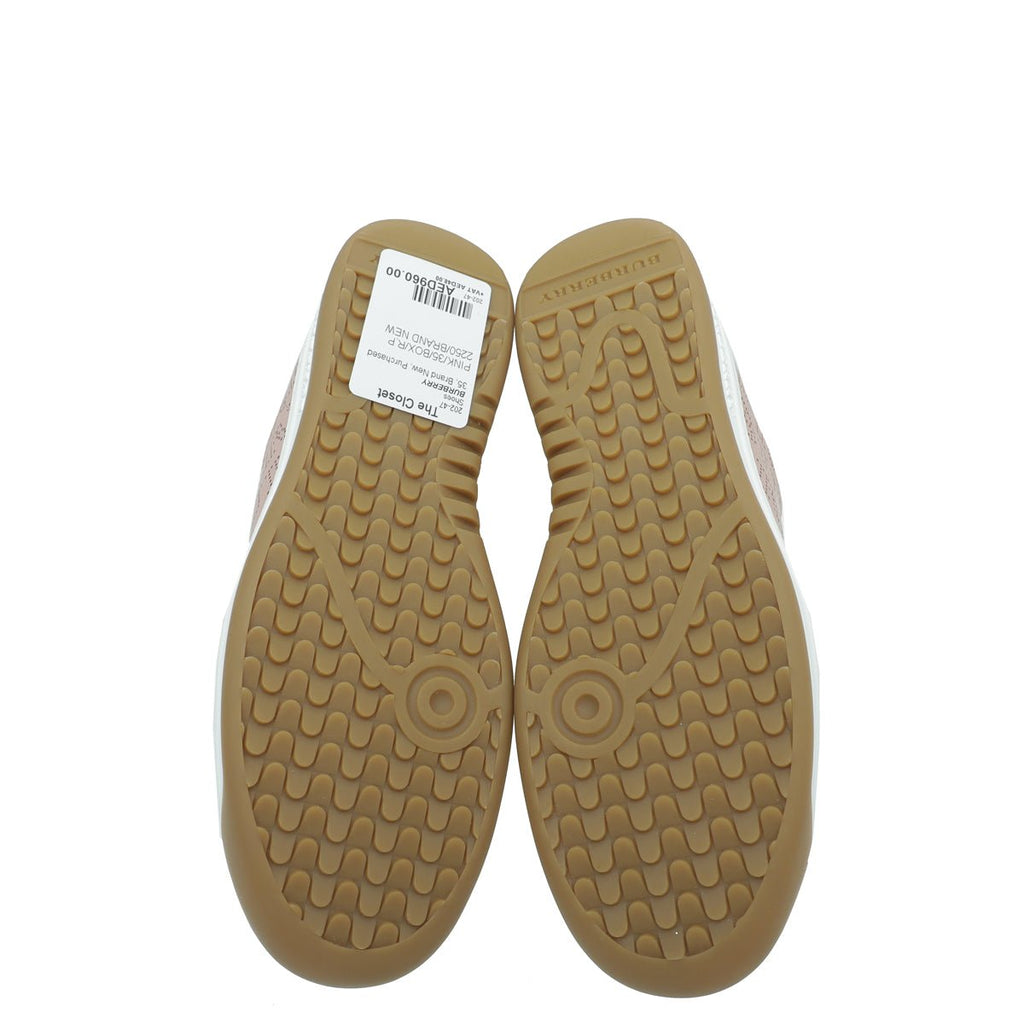 Burberry Pink Timsbury Perforated Sneaker 35