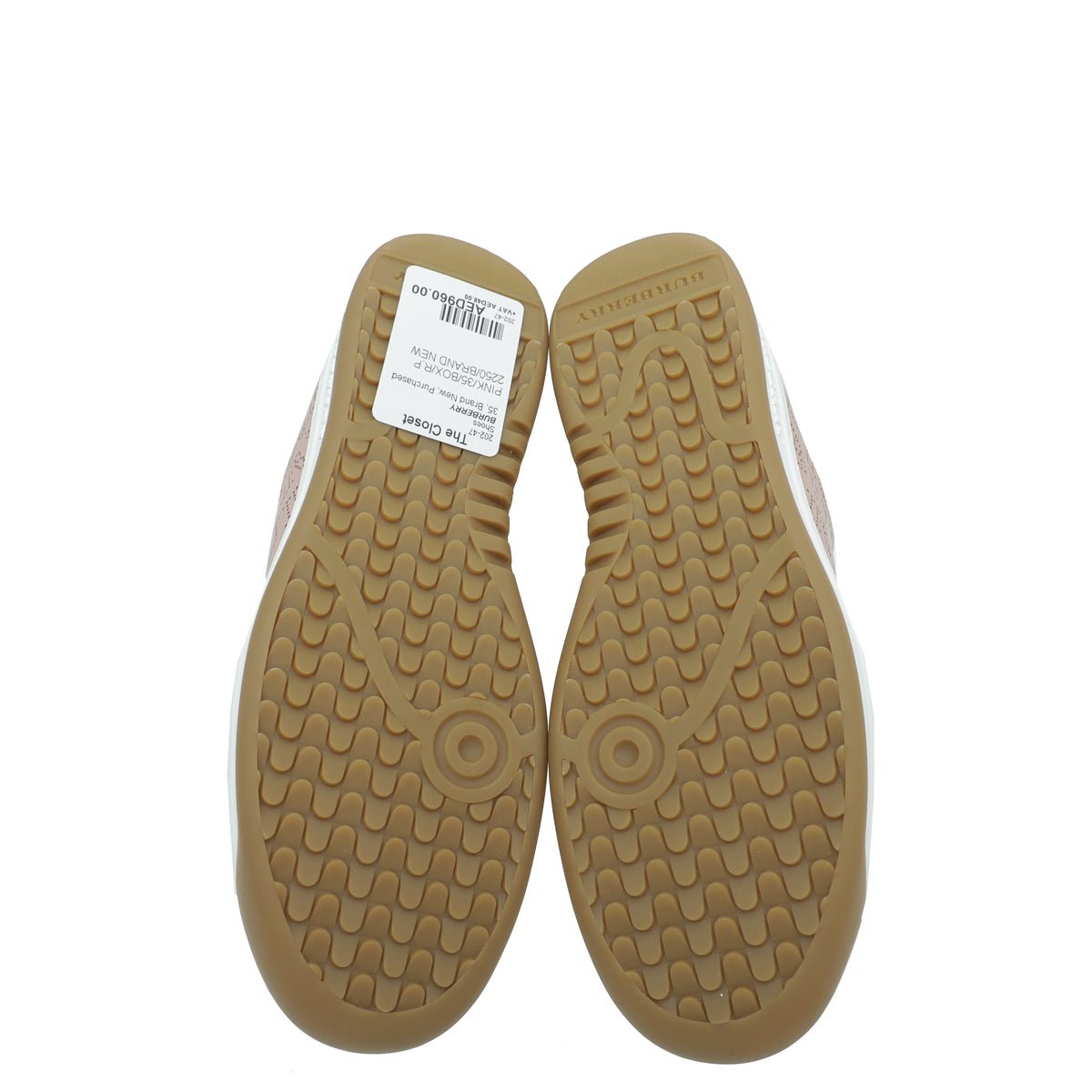 Burberry Pink Timsbury Perforated Sneaker 35