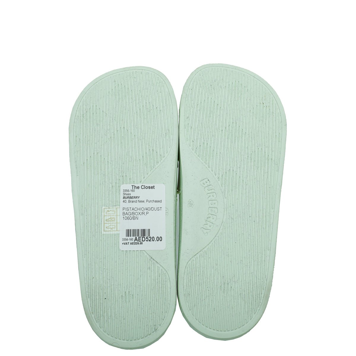 Burberry Pistachio Logo Slide Pool Sandal 40