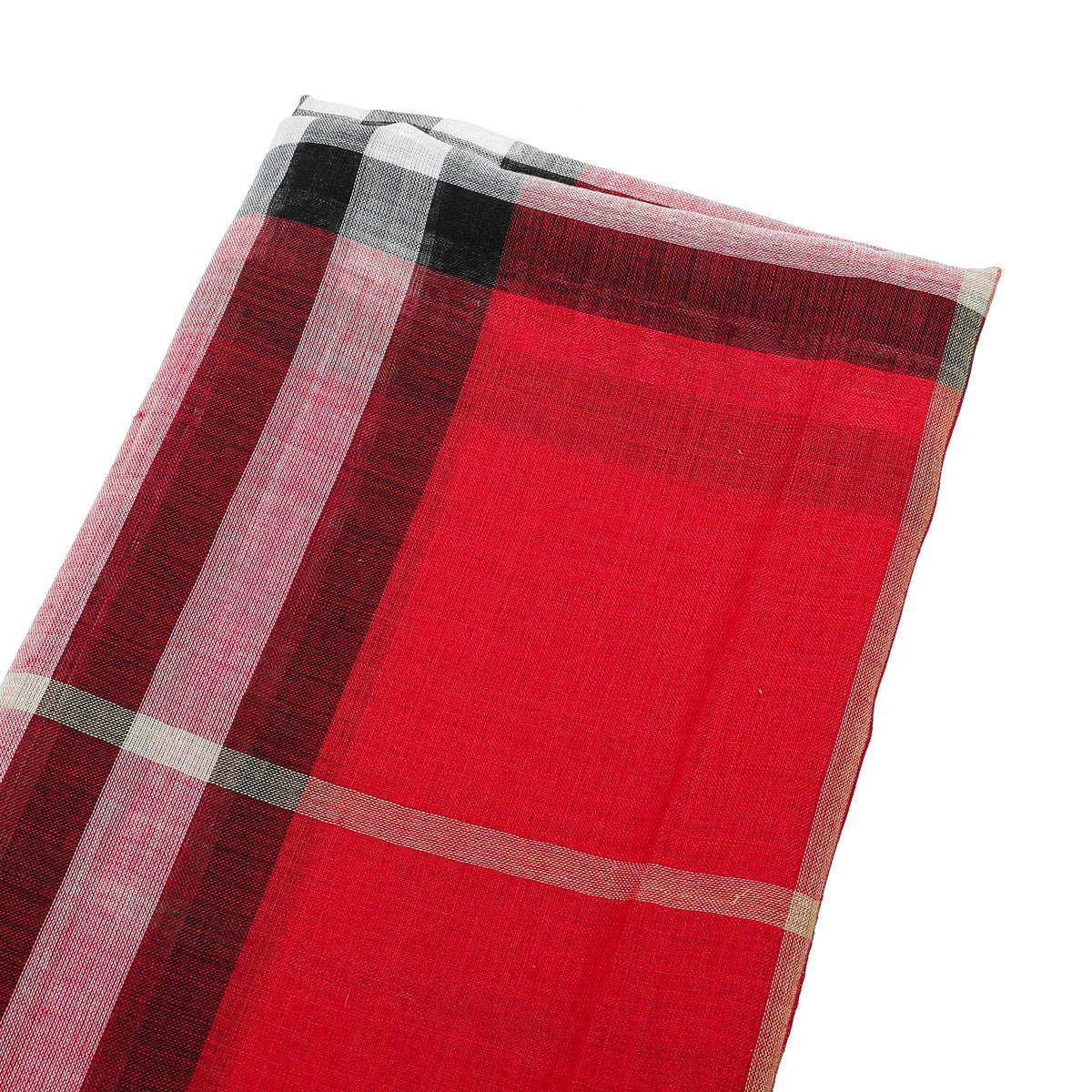 Burberry Red Giant Check Gauze Scarf
