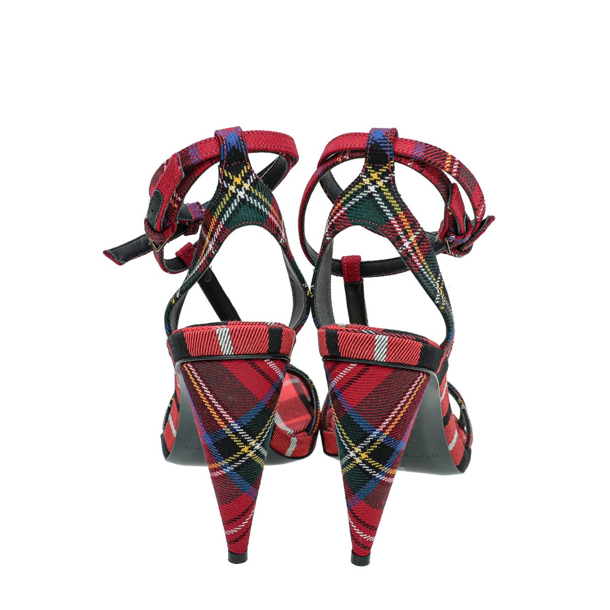 Burberry Red Hans T-Strap Cone Heel Sandal 38.5