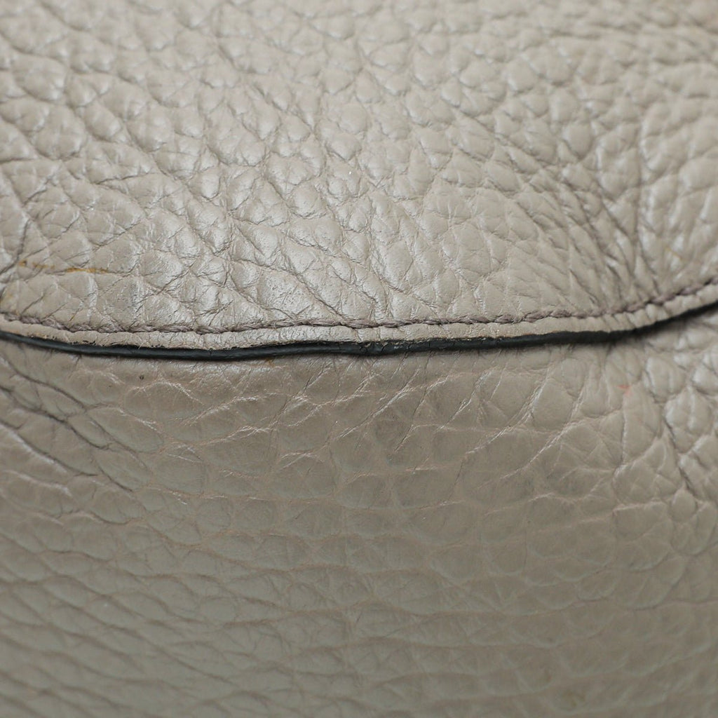 Burberry Taupe Heritage Grain Medium Orchard Bowling Bag