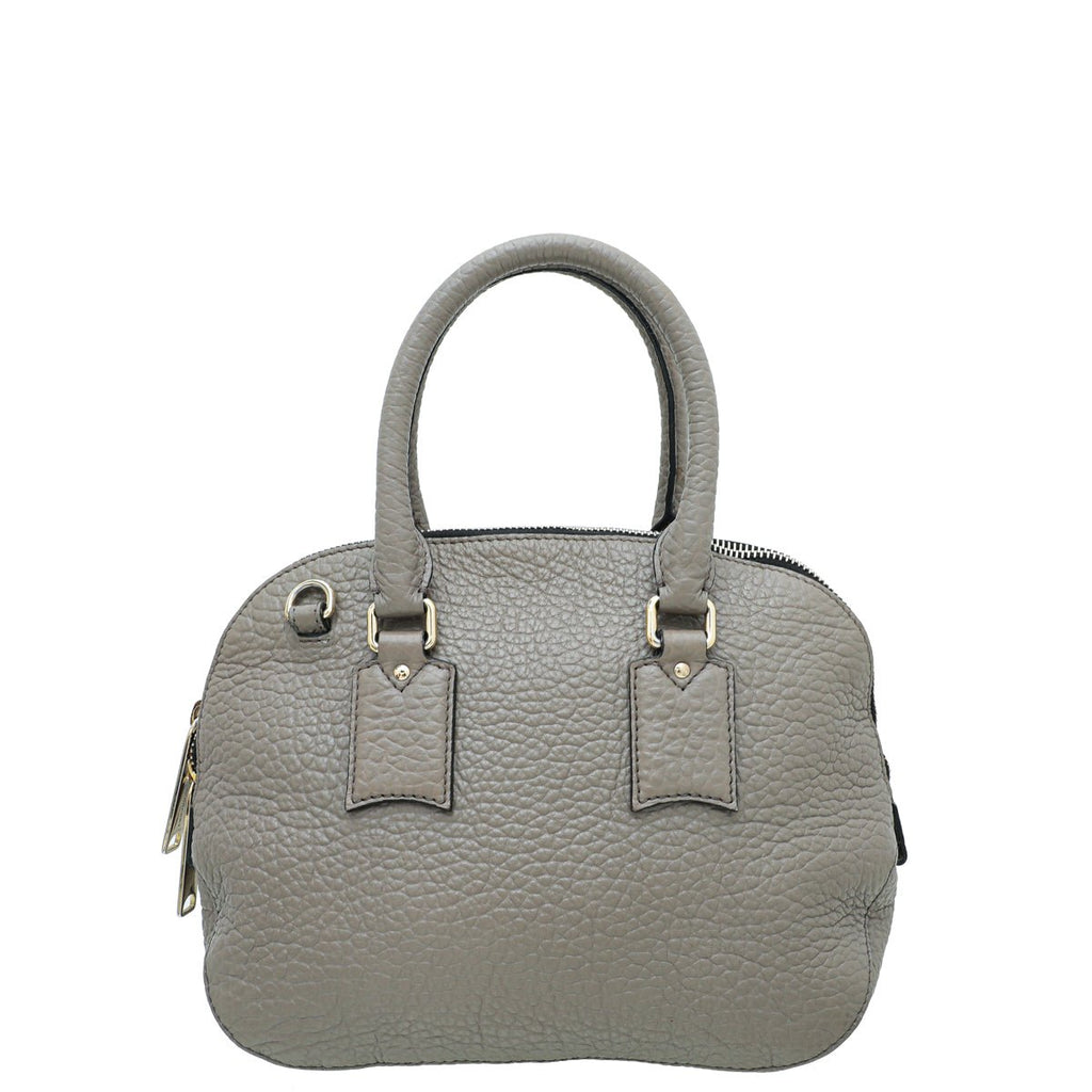Burberry Taupe Heritage Grain Medium Orchard Bowling Bag