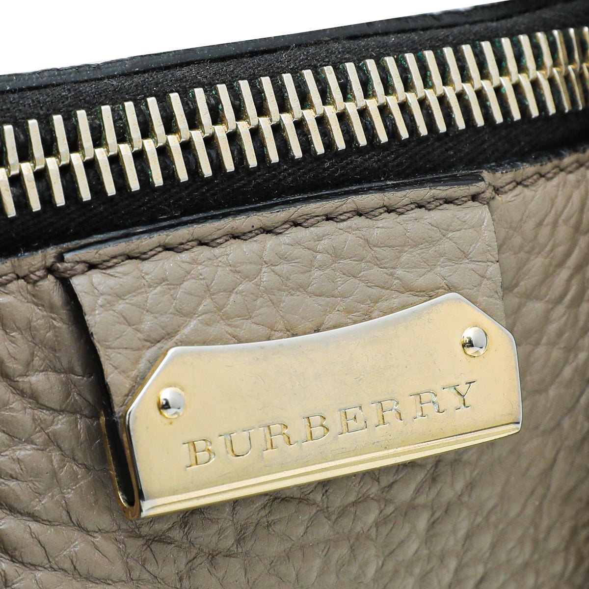 Burberry Taupe Heritage Grain Medium Orchard Bowling Bag
