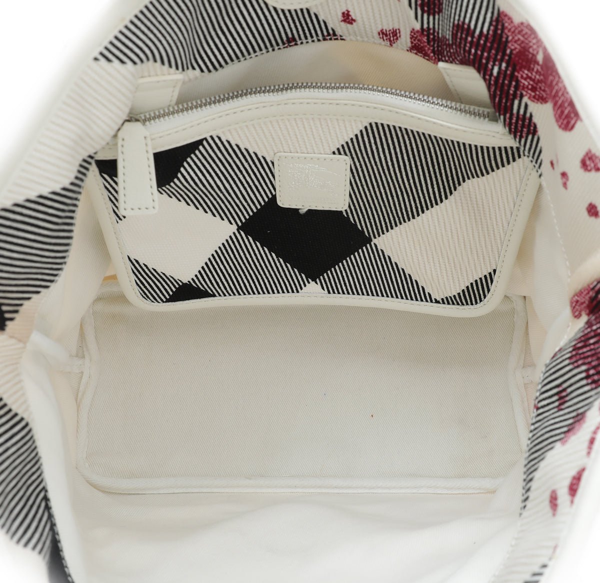 Burberry White Multicolor Confetti Heart Cantley Tote Bag