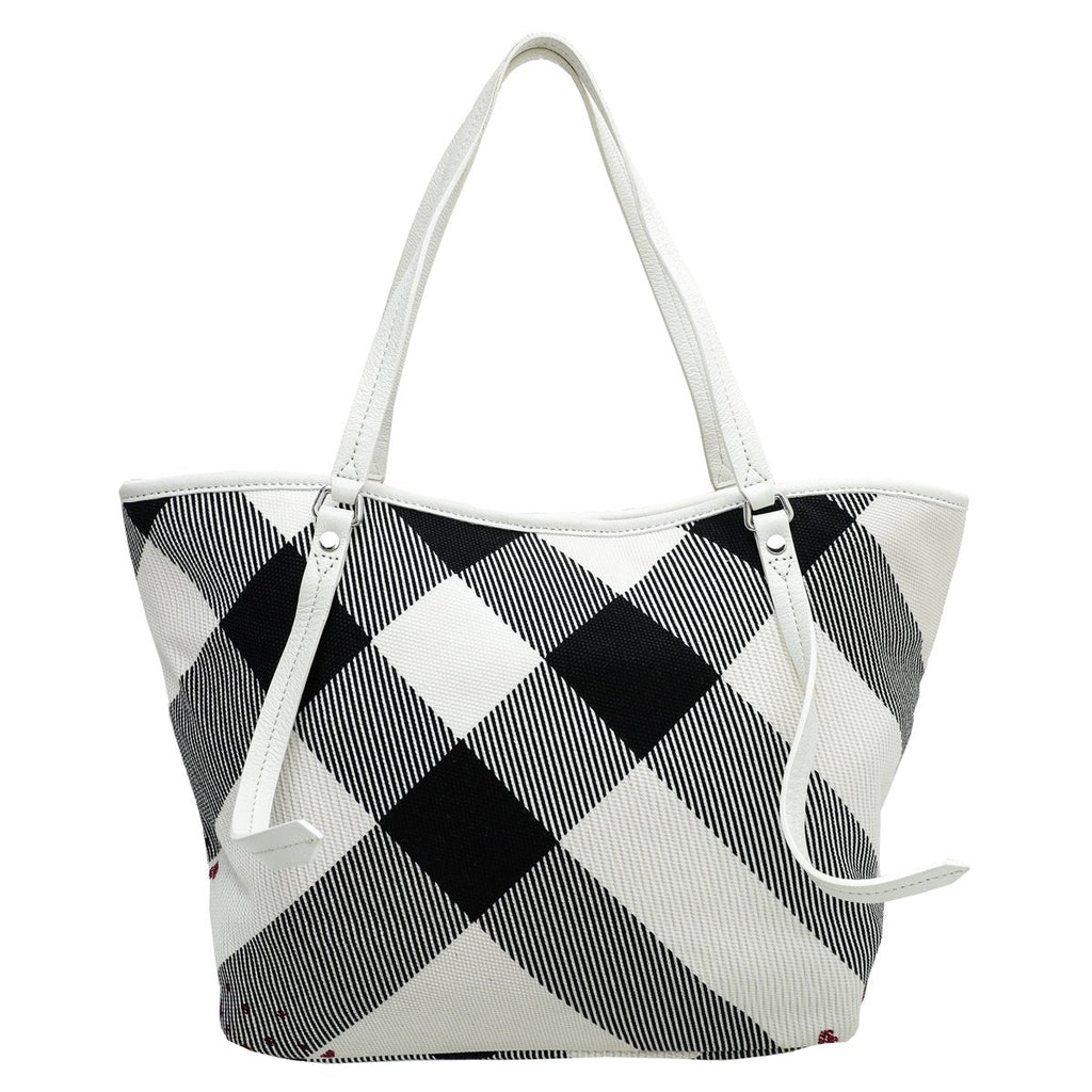 Burberry White Multicolor Confetti Heart Cantley Tote Bag