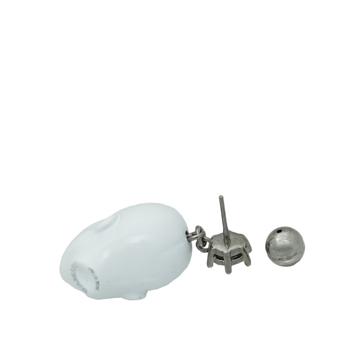 Burberry White Resin Doll Head Crystal Earrings