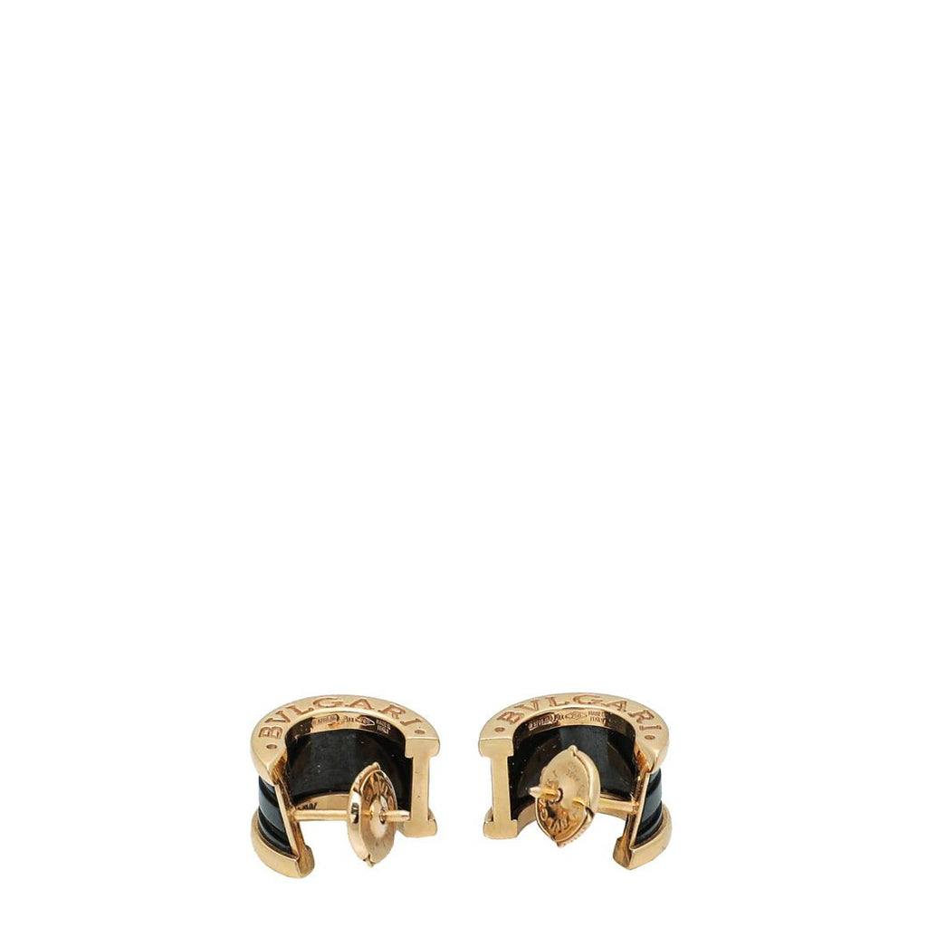 Bvlgari 18K Pink Gold Black Ceramic B.Zero 1 Earrings