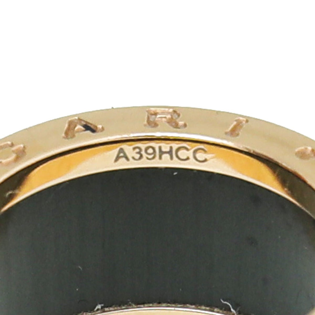 Bvlgari 18K Rose Gold Blue Marble b Zero1 Band 4 Ring 54
