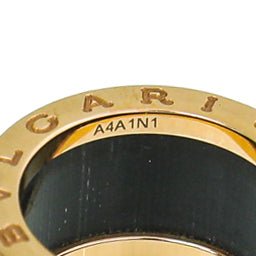 Bvlgari 18K Rose Gold Brown Marble B.Zero 4 Band Ring 51