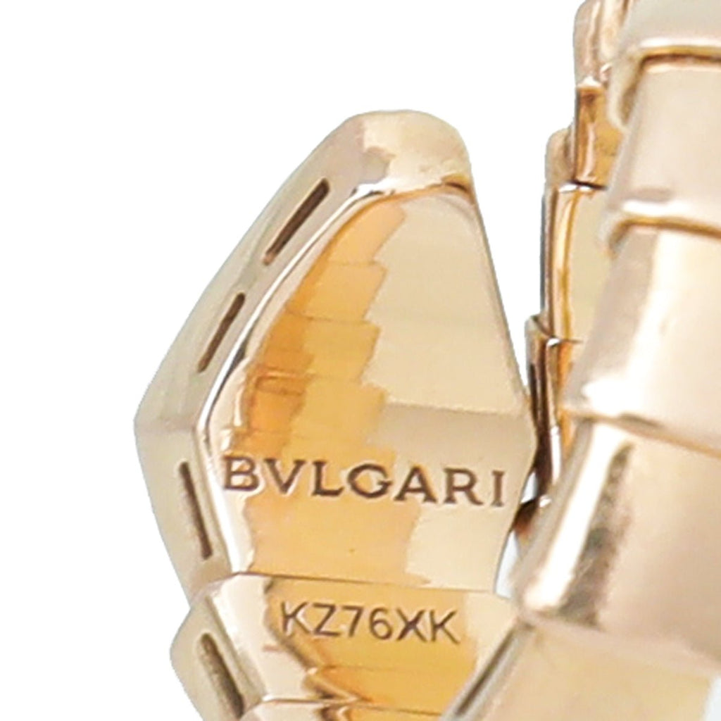 Bvlgari 18K Rose Gold Diamond Serpenti Viper One Coil Ring