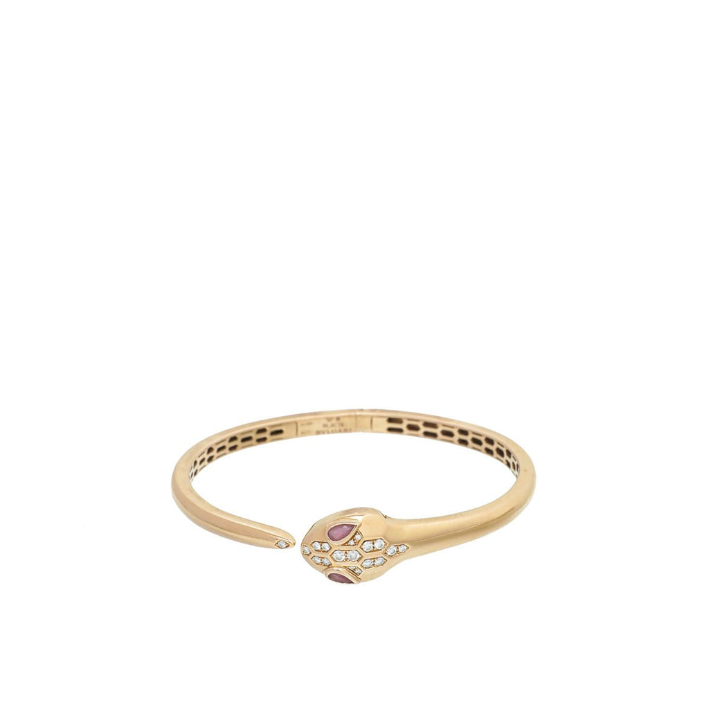 Bvlgari 18K Rose Gold Diamonds Serpenti Bracelet Medium