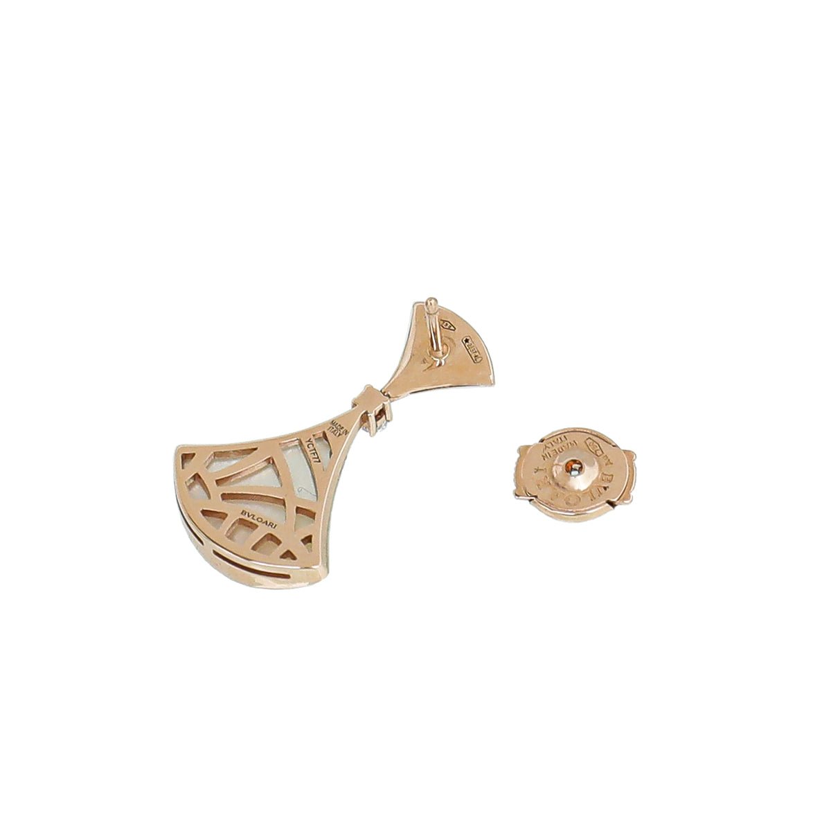 Bvlgari 18K Rose Gold MOP Diamond Diva's Dream Earrings