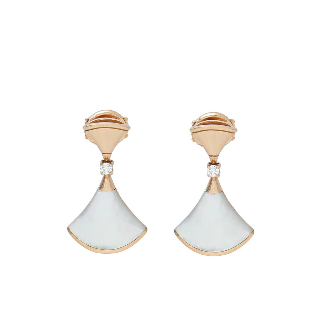 Bvlgari 18K Rose Gold MOP Diamond Diva's Dream Earrings