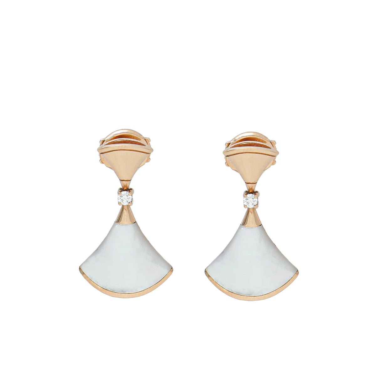 Bvlgari 18K Rose Gold MOP Diamond Diva's Dream Earrings