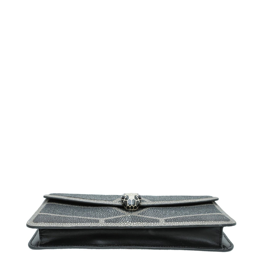 Bvlgari Bicolor Galuchat Serpenti Forever Chain Clutch