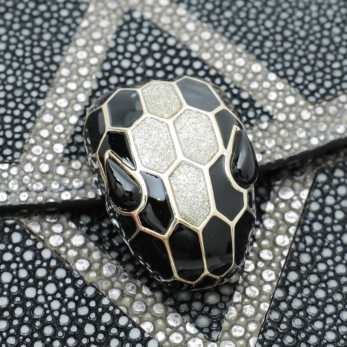 Bvlgari Bicolor Galuchat Serpenti Forever Chain Clutch