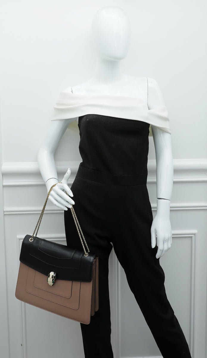 Bvlgari Bicolor Serpenti Forever Flap Chain Bag