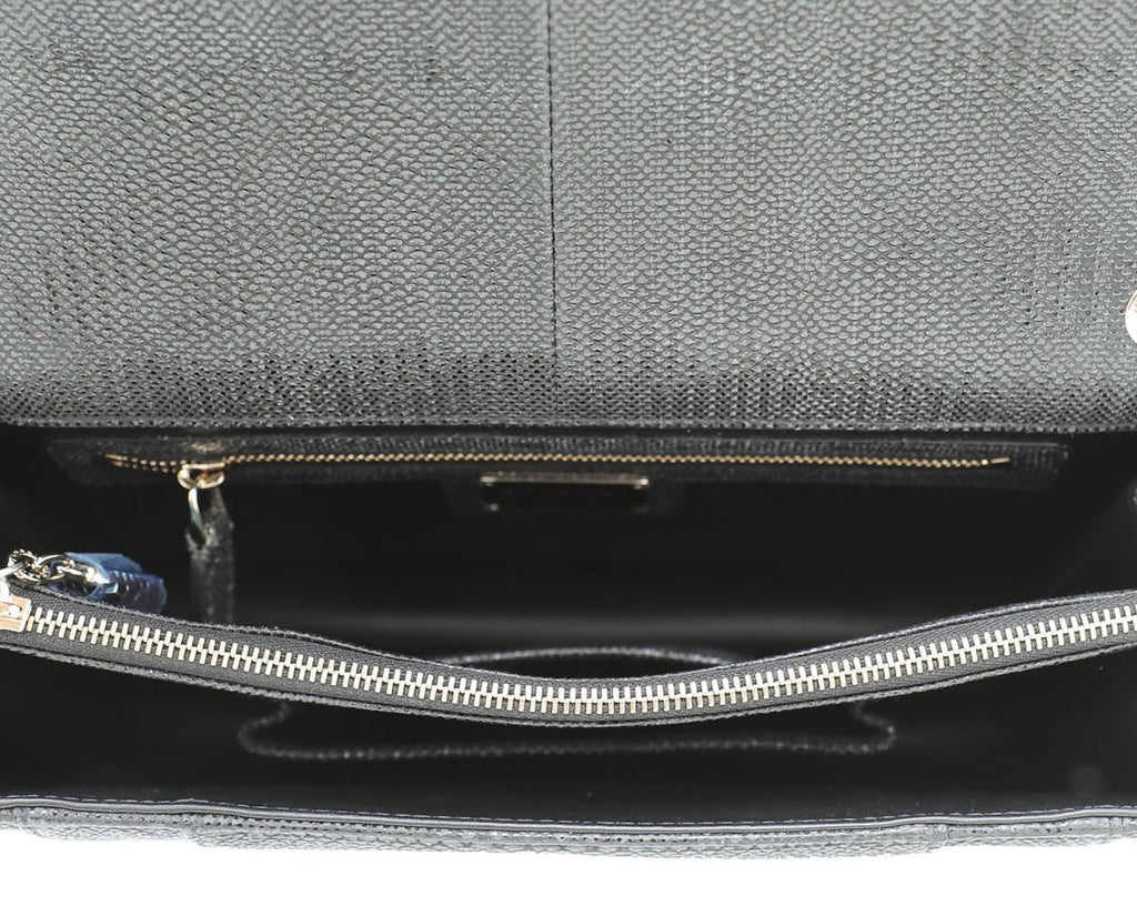 Bvlgari Black Karung Serpenti Forever Metallic Flap Medium Bag
