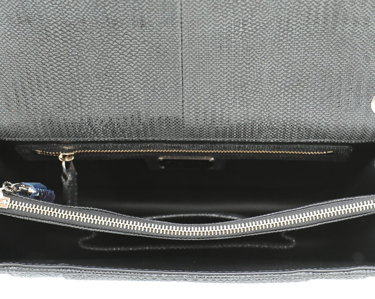 Bvlgari Black Karung Serpenti Forever Metallic Flap Medium Bag