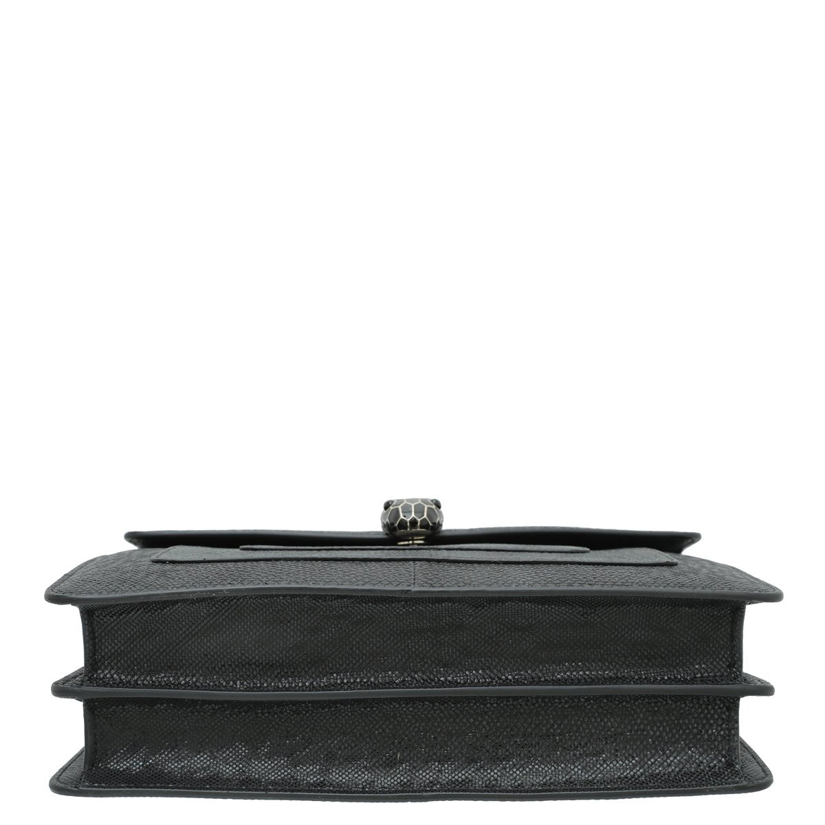 Bvlgari Black Karung Serpenti Forever Metallic Flap Medium Bag