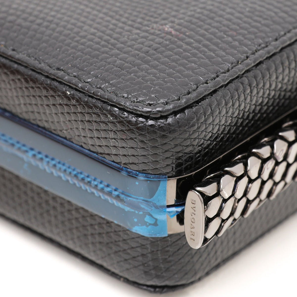 Bvlgari Black Lizard Jade Cocktail Serpenti Clutch