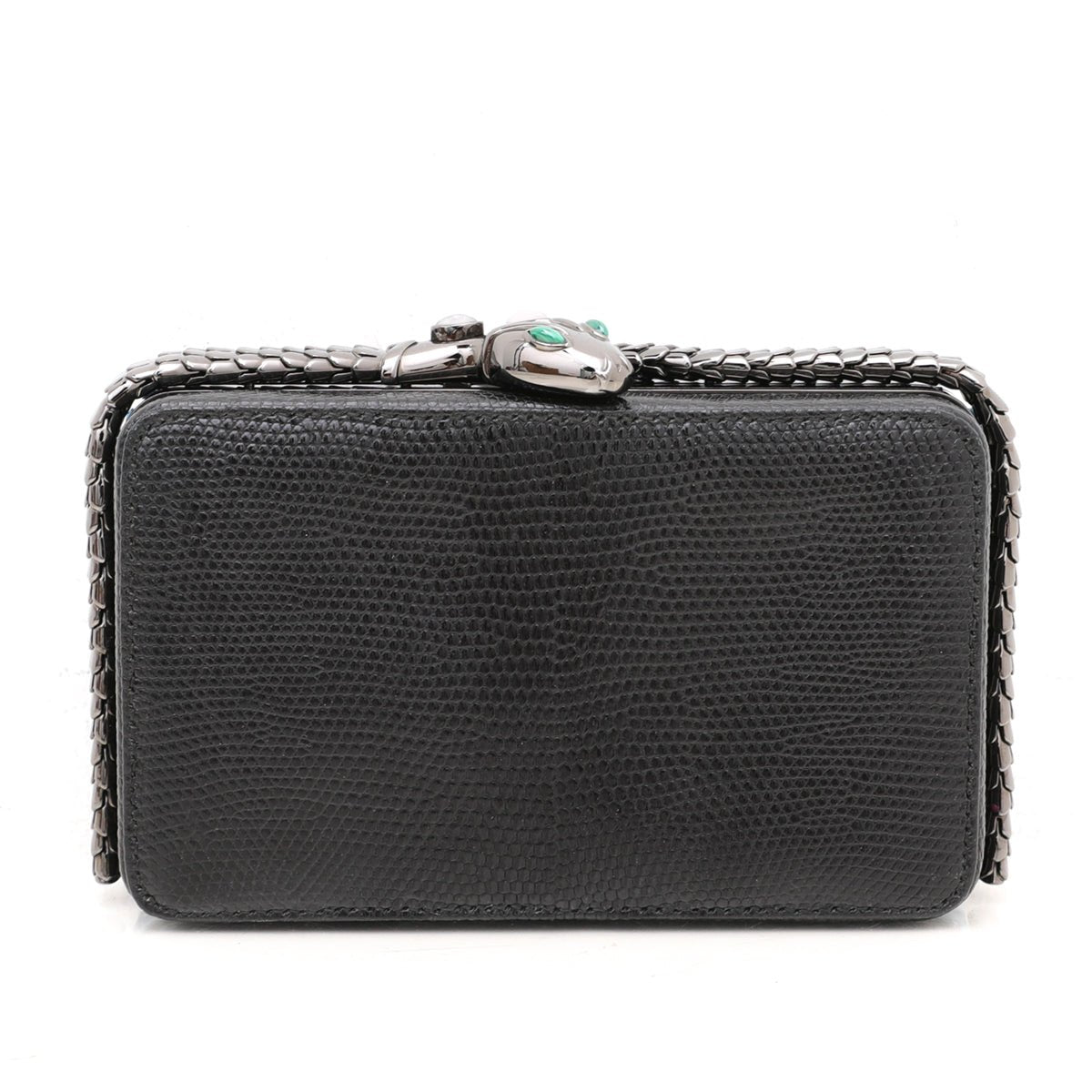Bvlgari Black Lizard Jade Cocktail Serpenti Clutch