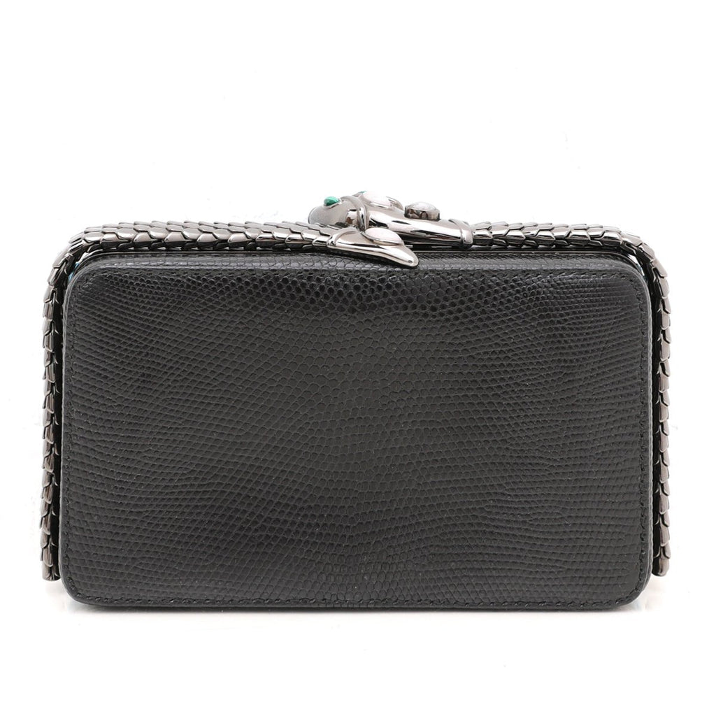 Bvlgari Black Lizard Jade Cocktail Serpenti Clutch