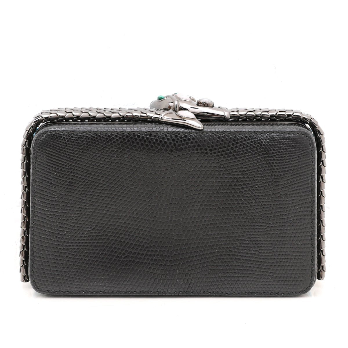 Bvlgari Black Lizard Jade Cocktail Serpenti Clutch