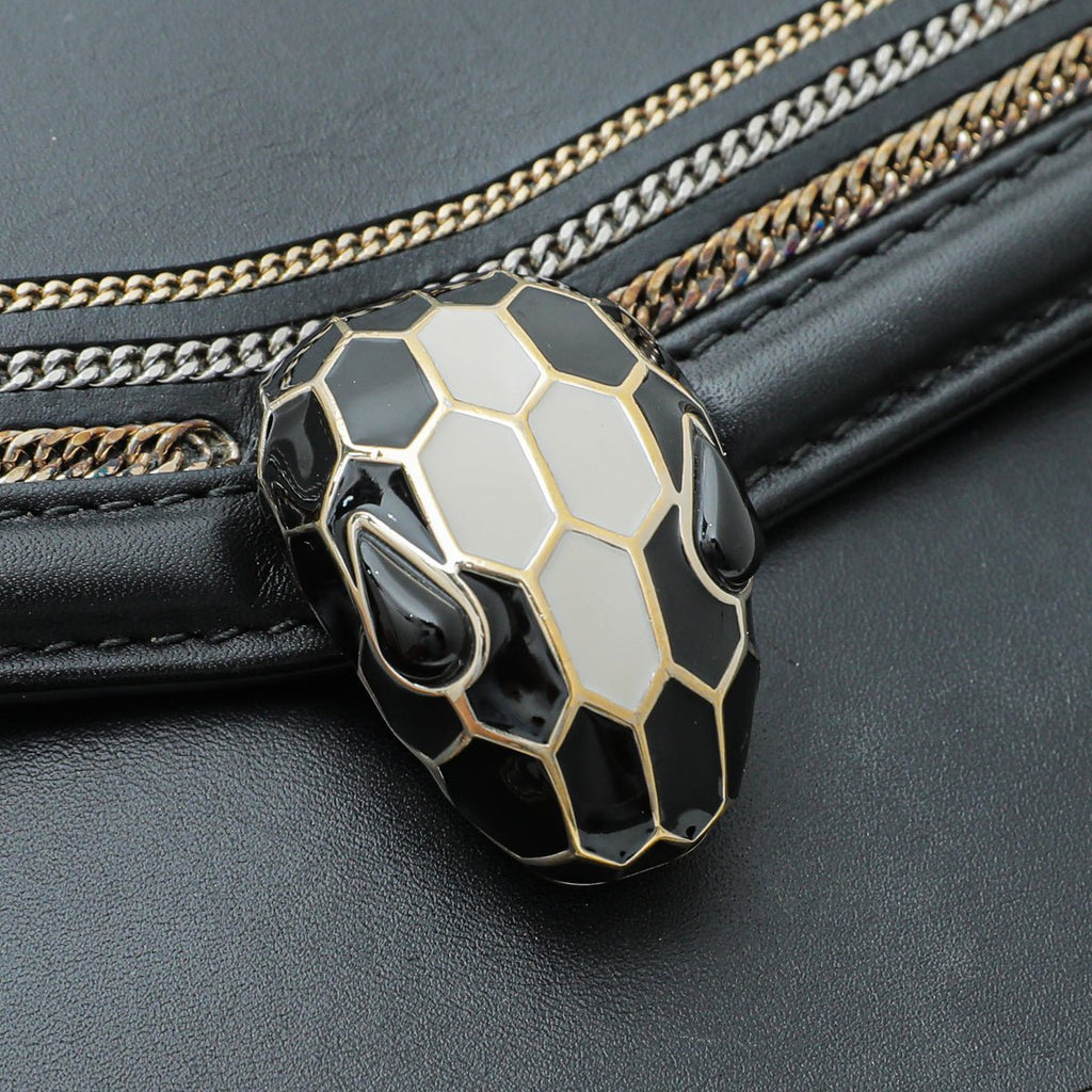 Bvlgari Black Serpenti Diamond Blast Small Flap Bag