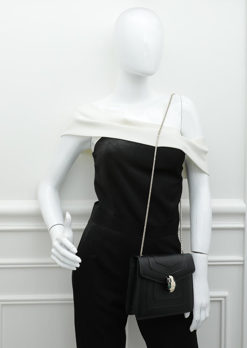 Bvlgari Black Serpenti Forever Crossbody Small Bag