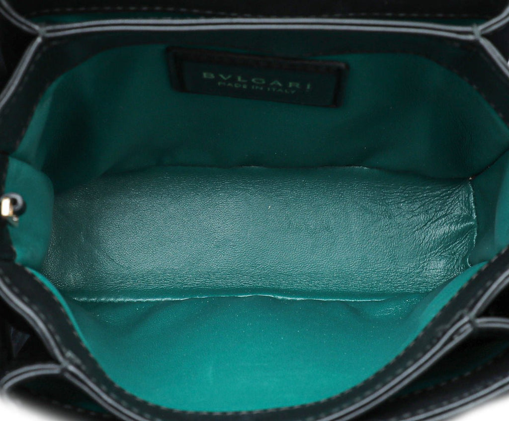 Bvlgari Black Serpenti Viper Mini Top Handle Chain Bag
