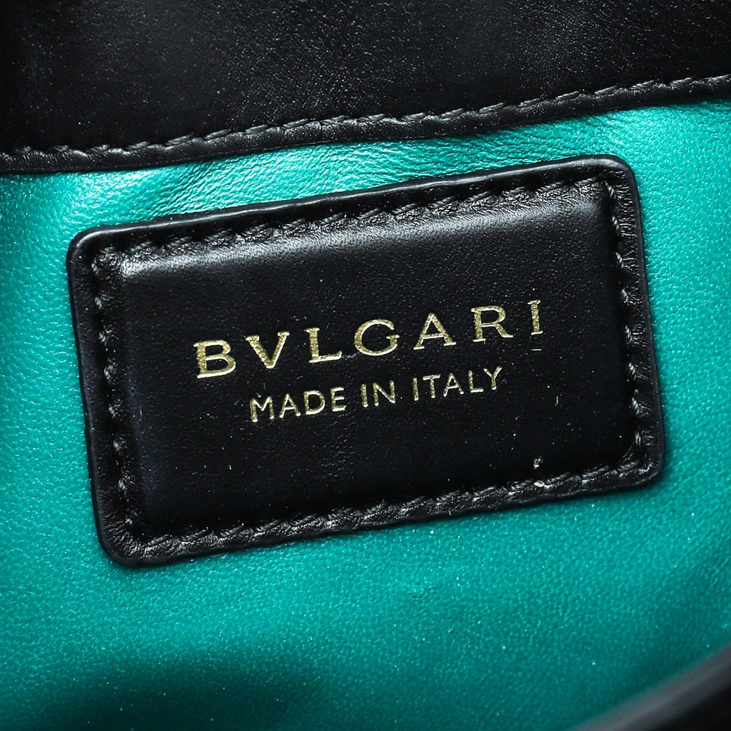 Bvlgari Black Serpenti Viper Mini Top Handle Chain Bag