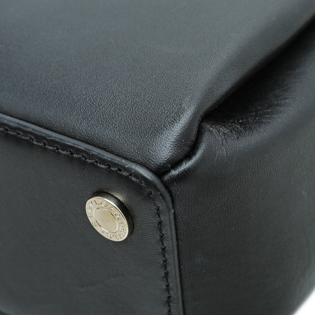 Bvlgari Black Serpenti Viper Mini Top Handle Chain Bag