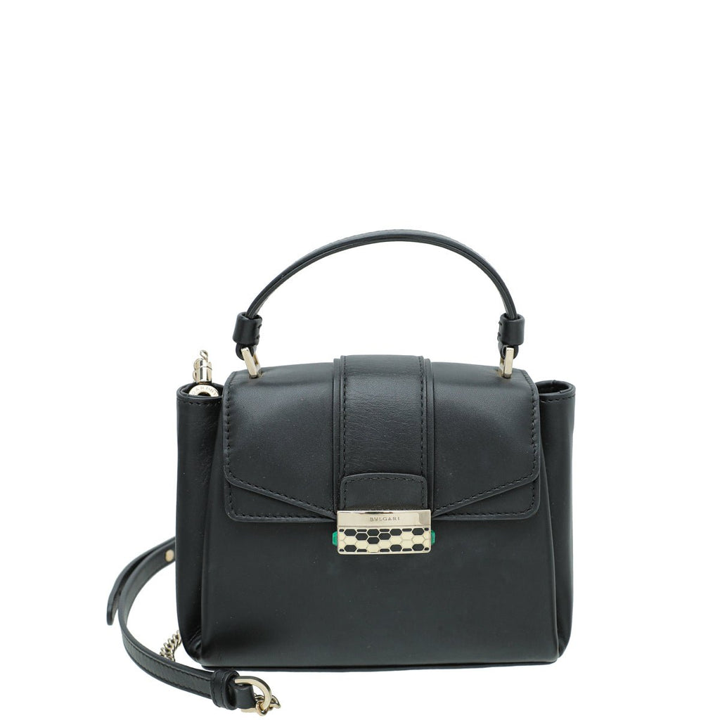 Bvlgari Black Serpenti Viper Mini Top Handle Chain Bag