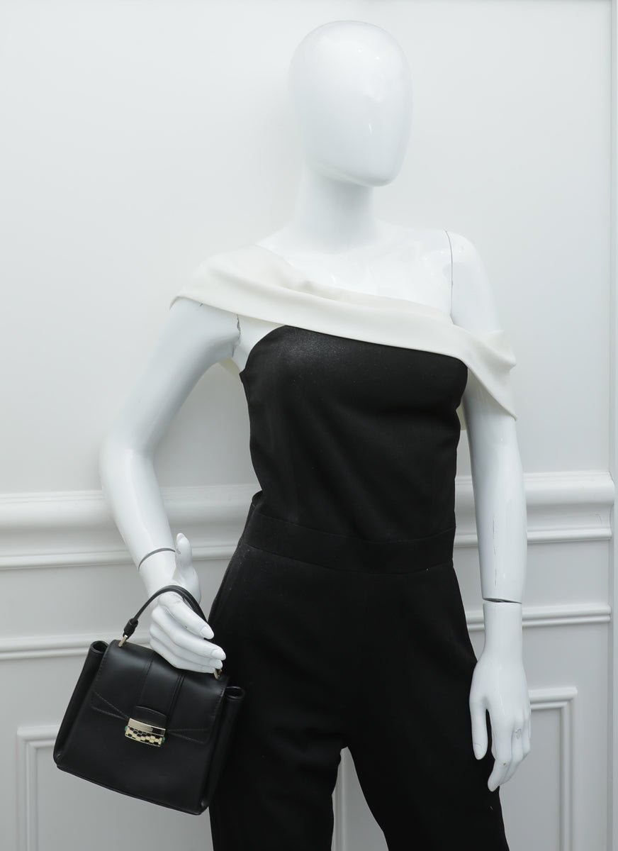 Bvlgari Black Serpenti Viper Mini Top Handle Chain Bag