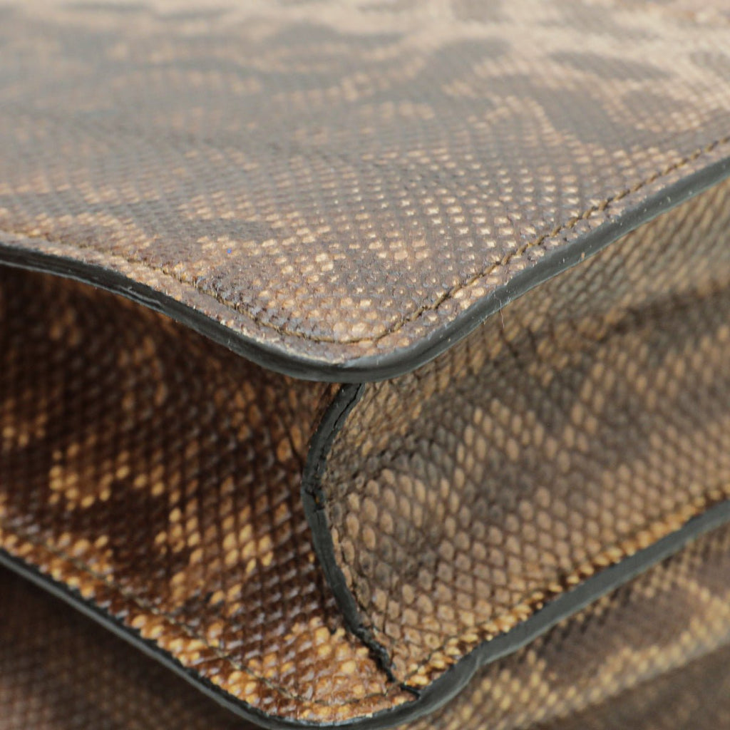 Bvlgari Brown Karung Skin Serpenti Forever Large Bag