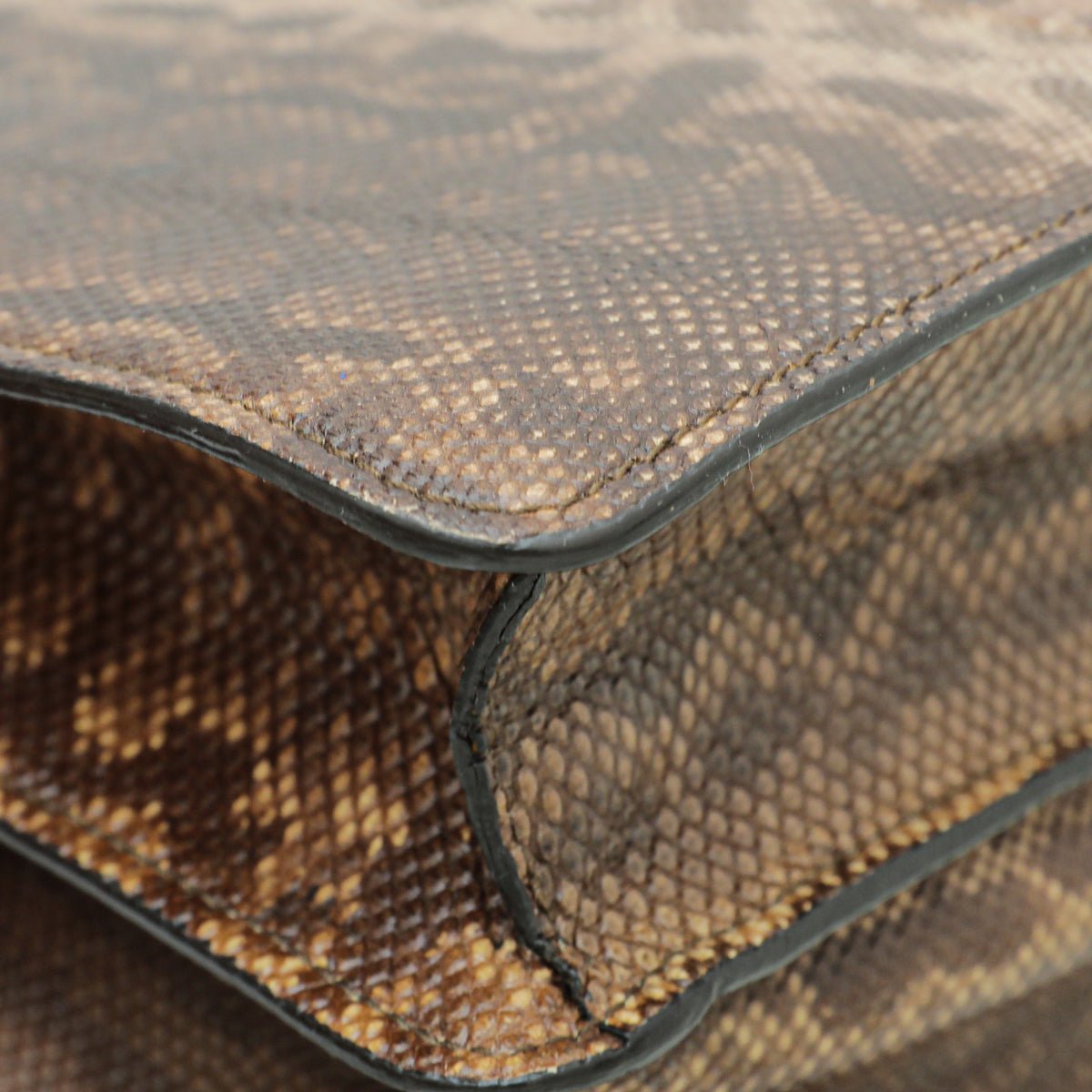 Bvlgari Brown Karung Skin Serpenti Forever Large Bag